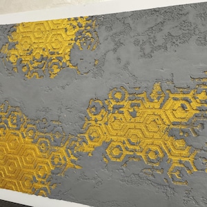 Linked Hexagons Wall Stencil for Paint or Plaster