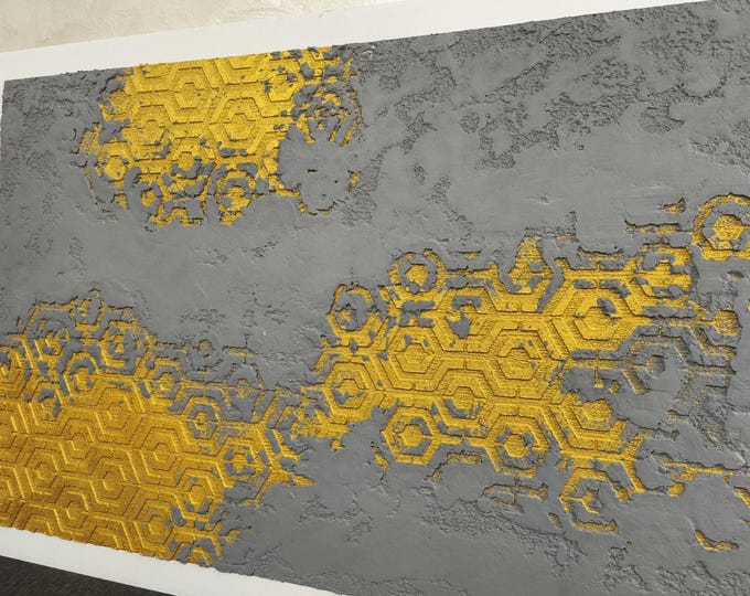 82*60cm / 1mm or 0.5mm thick, Linked Hexagons Repetitive Stencil, Paint or Plaster Stencil, Textured Wall Stencil