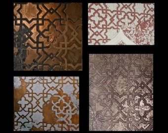 89*59cm / 1mm or 0.5mm thick, Star Cross Repetitive Stencil, Paint or Plaster Stencil, Textured Wall Stencil