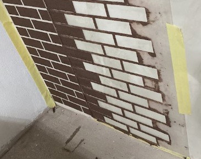 89x58cm, 1mm or 0.5mm thick, Brick Stencil, Repetitive, Reusable, Paint or Plaster Stencil, Textured Wall Stencil