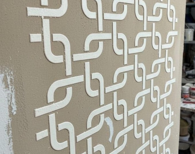 89*59cm / 1mm or 0.5mm thick, SquareLock Repetitive Stencil, Paint or Plaster Stencil, Textured Wall Stencil