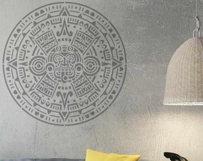 89x89cm or 59x59cm, 0.5 or 1mm thick, STENCIL AZTEKA, Paint or Plaster Stencil, Textured Wall Stencil
