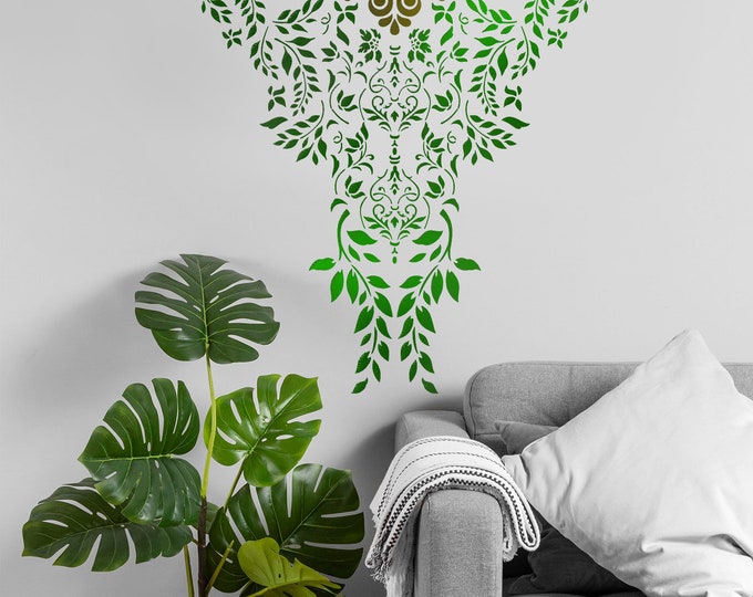 120x89 cm, 0.5mm thick,Flowing Mandala Stencil, Reusable, Paint or Plaster Stencil, Textured Wall Stencil