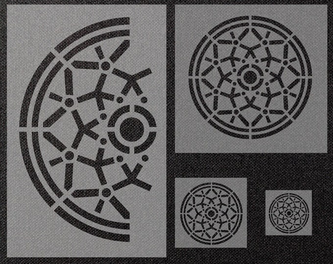 SET of 4 AURA Mandala Stencils, diameters 80cm, 44cm, 22cm and 14cm - SP166