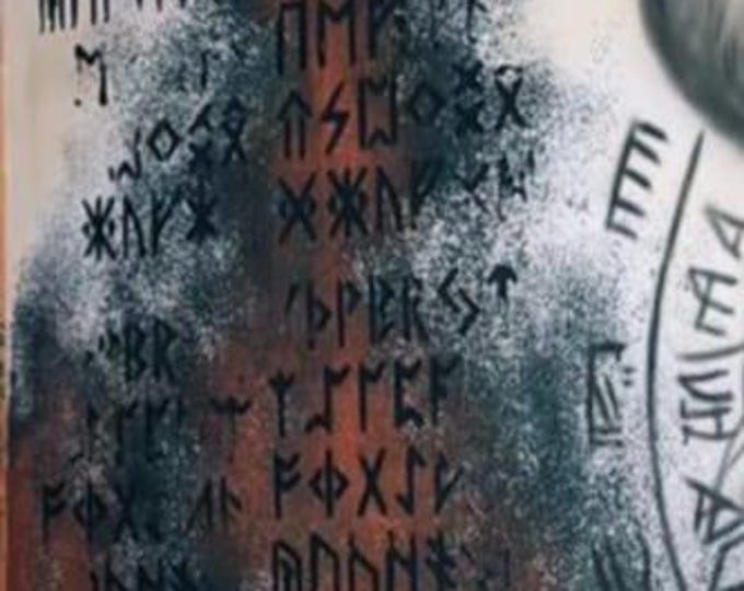 89*59cm or 59*35cm, 1mm or 0.5mm thick, Runic Aphabet Repetitive Stencil, Paint or Plaster Stencil, Textured Wall Stencil