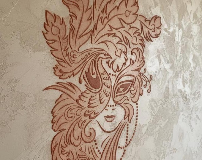110*60cm / 1mm or 0.5mm thick, Donna Masque Repetitive Stencil, Paint or Plaster Stencil, Textured Wall Stencil