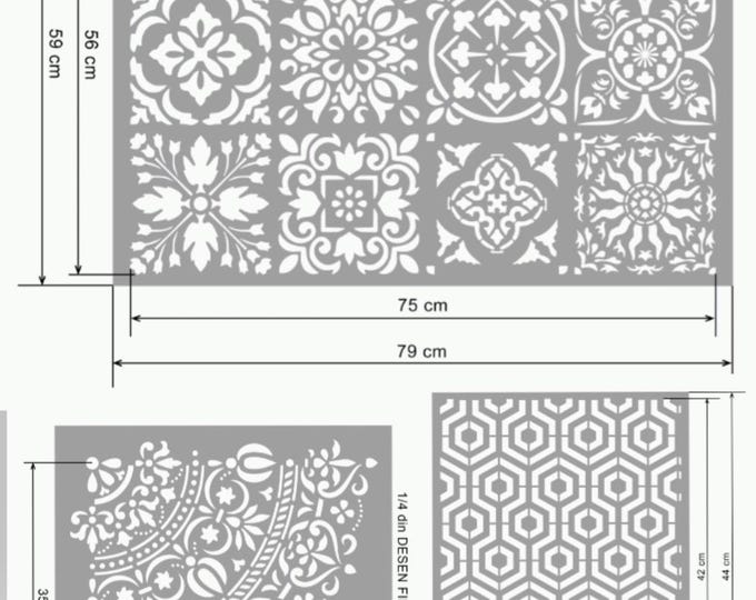 3D Large Stencils Set, 1mm or 0.5mm thick, Reusable, DIY Home Decor, Paint or Plaster Stencil, Textured Wall Stencil