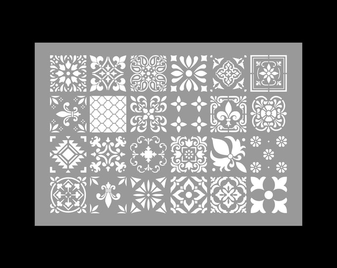 Stencil 24 Tile Models, Morocco 110x75cm, SGF43
