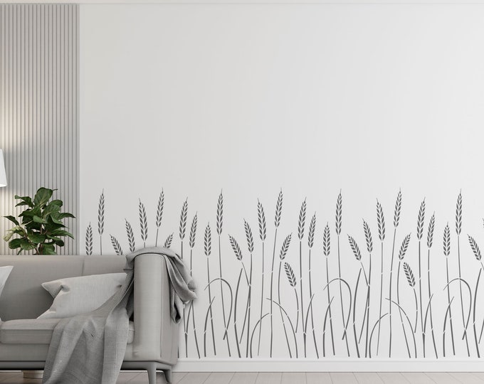 125x85cm or 69x47cm/ 0.5mm or 1mm thick, Wheat II Stencil, Paint or Plaster Stencil, Textured Wall Stencil