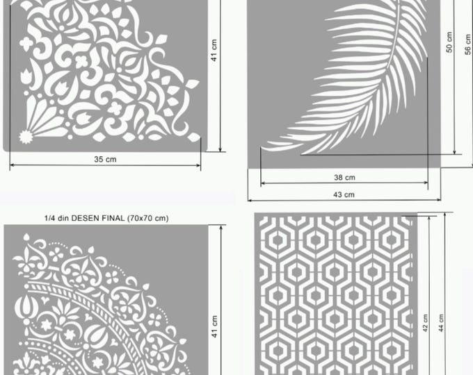 3D Large Stencils Set, 1mm or 0.5mm thick, Reusable, DIY Home Decor, Paint or Plaster Stencil, Textured Wall Stencil