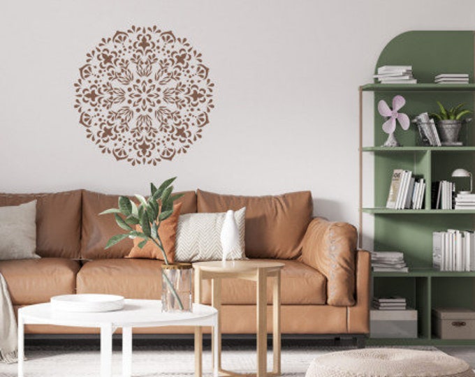 Mandala Bloom Big Stencil, diameter 85cm or 55cm, thick 0.5mm, SP179, Paint or Plaster Stencil, Textured Wall Stencil
