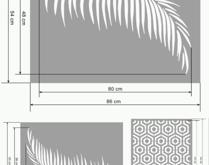 3D Large Stencils Set, 1mm or 0.5mm thick, Reusable, DIY Home Decor, Paint or Plaster Stencil, Textured Wall Stencil