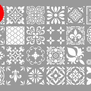 Stencil 24 Tile Models, Morocco 110x75cm, SGF43