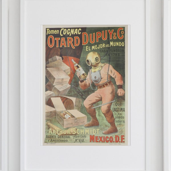 Cognac Otard Dupuy & Co, Print, Poster, or Canvas, Vintage, Alcohol, Advertising, Shipped from Australia,