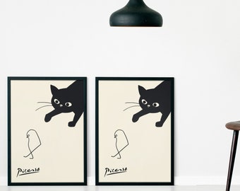 Picasso, Cat Chasing Bird, Poster, Print, Art, Canvas, Wall Art