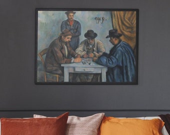 Card Players, Post Impressionism,  Paul Cézanne, Poster, Canvas, Print, Art, Home Decor