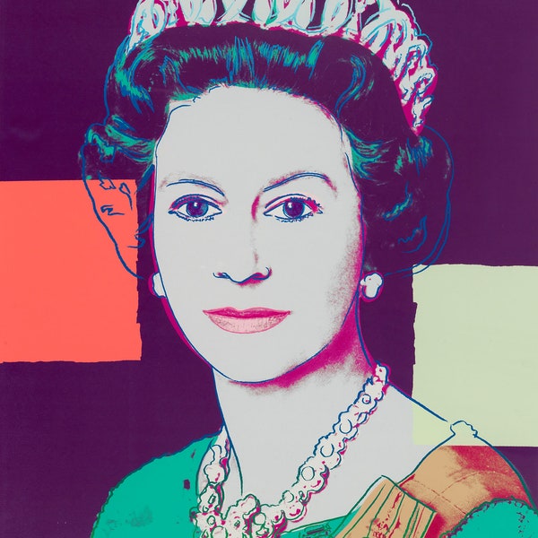 Andy Warhol, Queen Elizabeth II, Poster, Print, Art, Canvas, Wall Art, Shipped from Australia, Purple