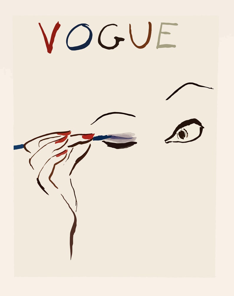 Vogue Magazine Cover Fashion Week Poster Print Wall Art Canvas A0A5 Etsy