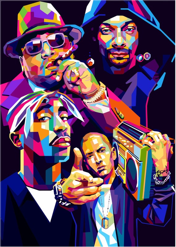 New Tupac Shakur Eminem Snoop Dogg Biggie Smalls Poster Print Etsy