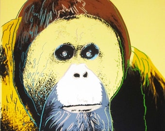 Andy Warhol Orangutan Endangered Animals Series Poster Print Artwork Canvas Shipped from Australia