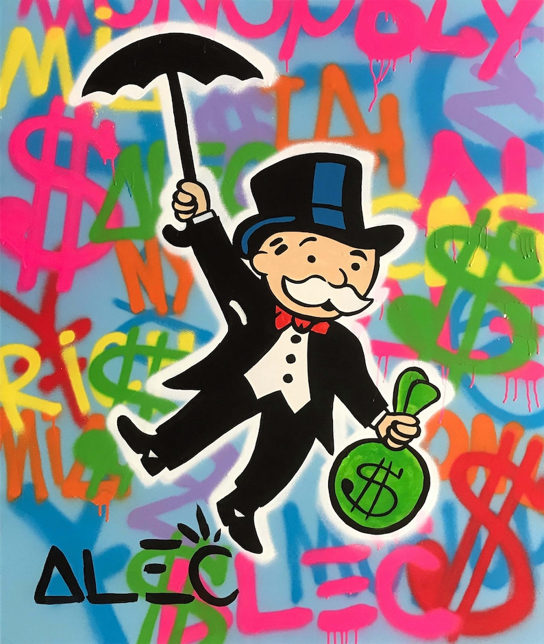 Alec Monopoly Graffiti Style Poster Print Artwork Canvas Shipped From