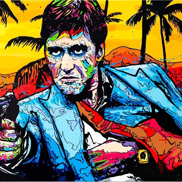 Alec Monopoly Poster, Print, Canvas, Graffiti Painting, Send from Sydney Australia Scarface poster