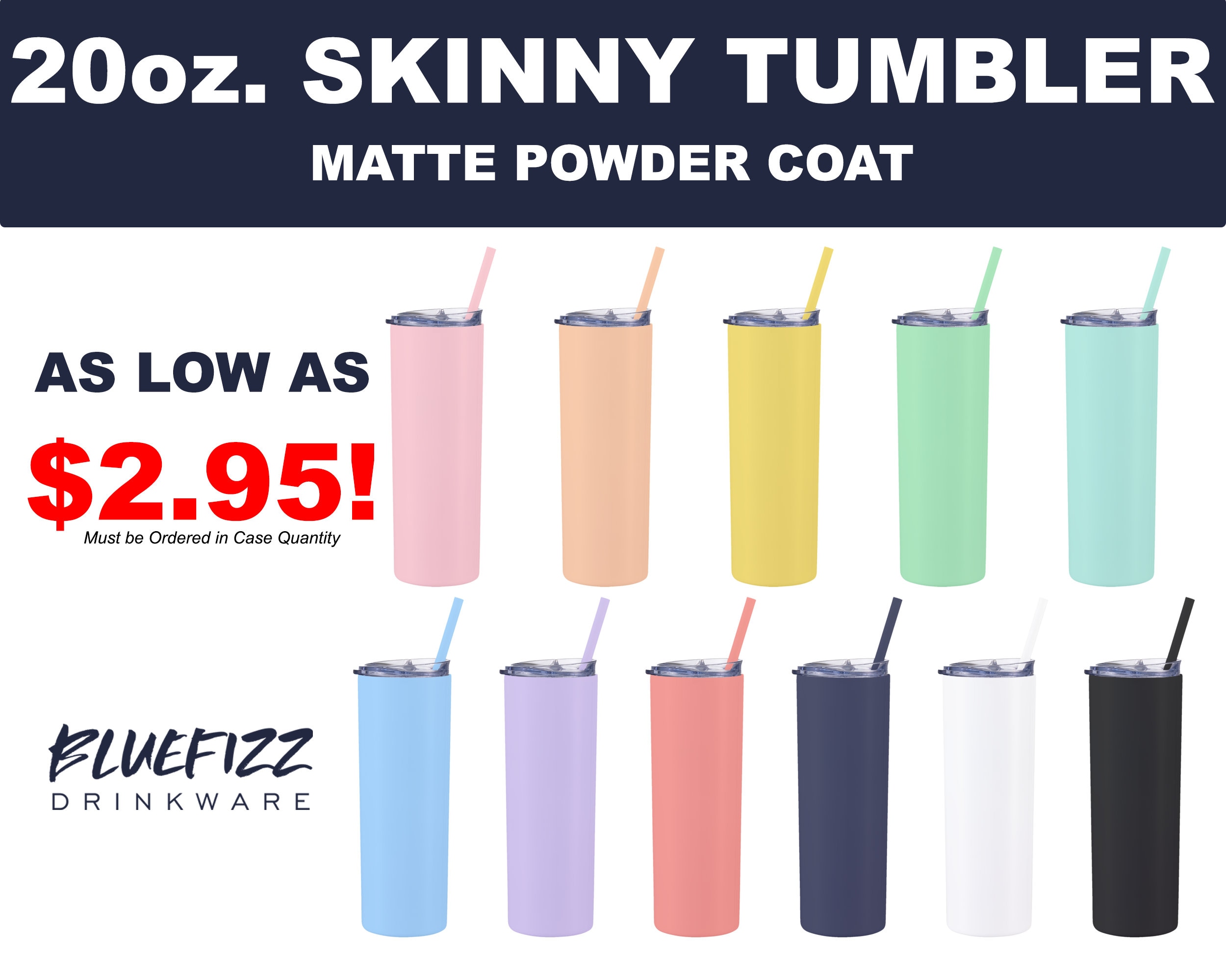 20oz Skinny Tumbler Powder Coated – MakerFlo Crafts