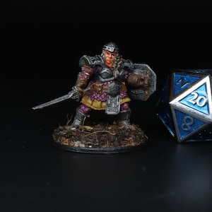 Female Dwarf Fighter Miniature - Hand Painted