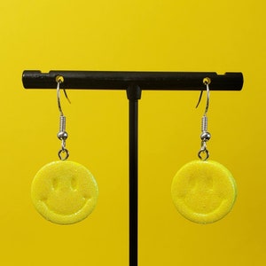 Glitter Smiley Face Earrings
