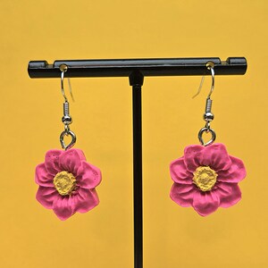 Pink Flower Earrings
