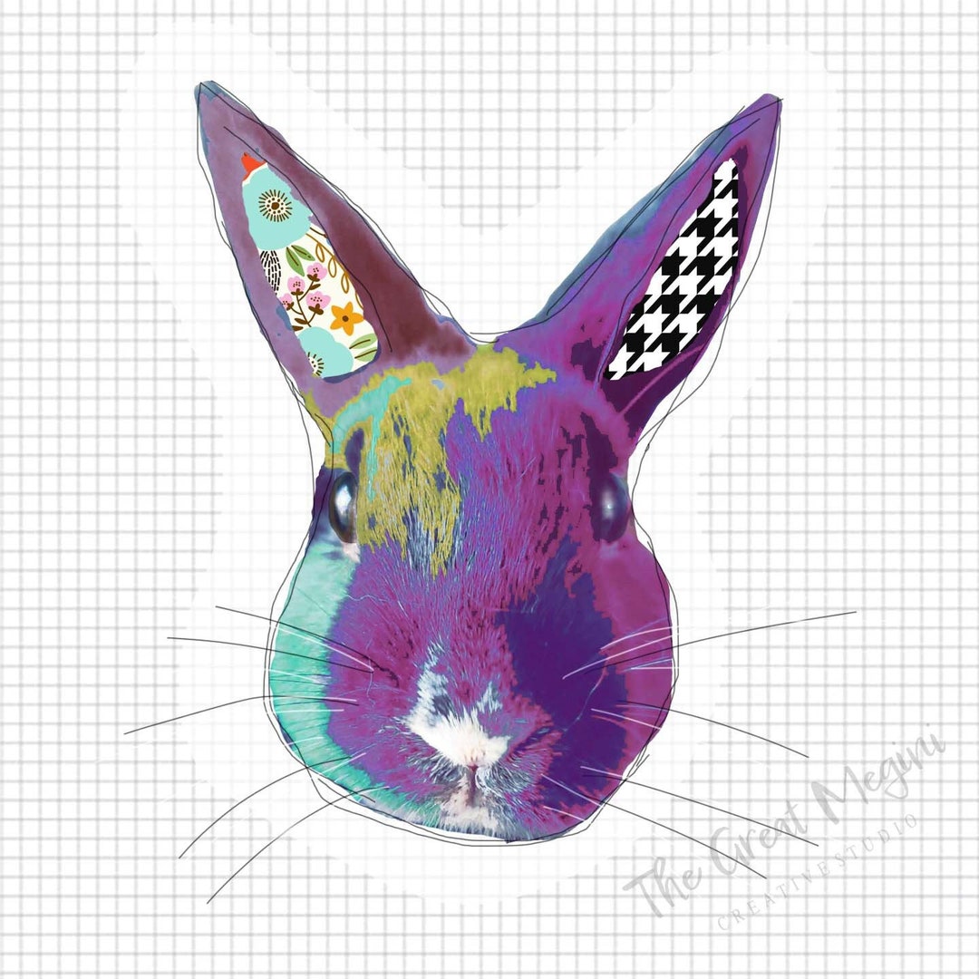 Rabbit Collage Print - Etsy