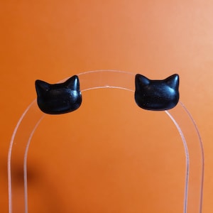 Black Cat Stud Earrings