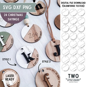 Holiday Gift Tags SVG | Christmas GiftTags SVG |   Minimalist Gift Tags |Color block gift tags | Laser gift tags |  | Glowforge Files