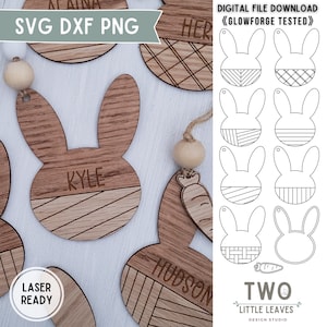 Easter Bunny SVG| Easter Tags svg| Easter basket tags laser file| Shiplap svg| Glowforge svg