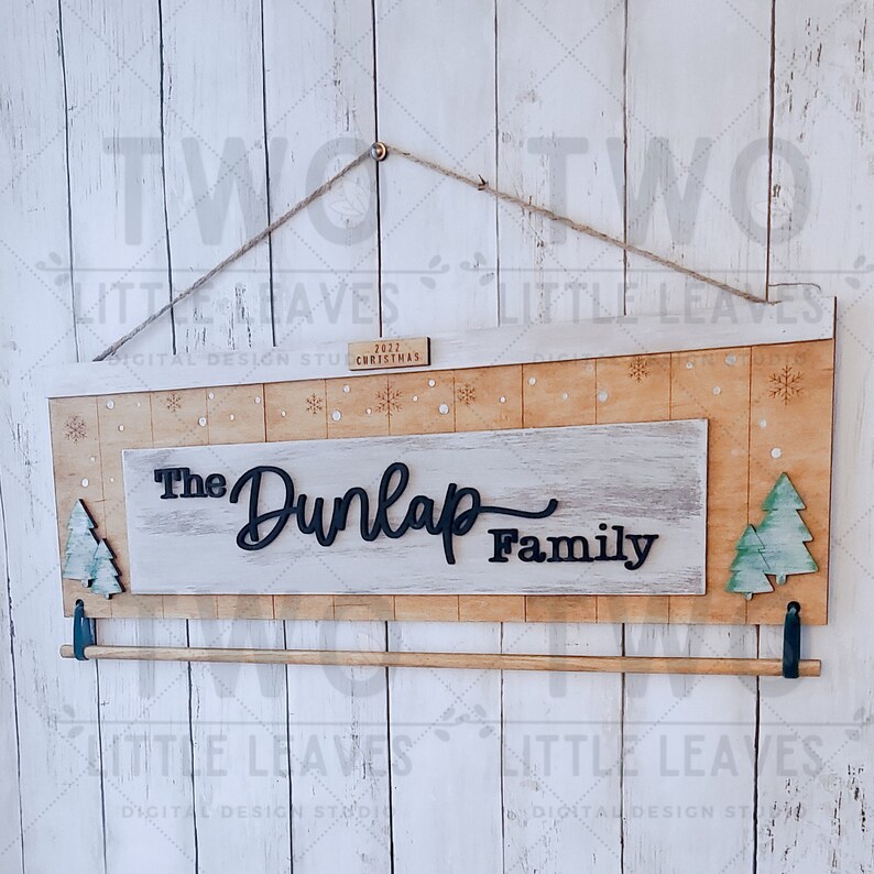 Personalized Family Stocking Holder Sign SVG Family Sign SVG Etsy