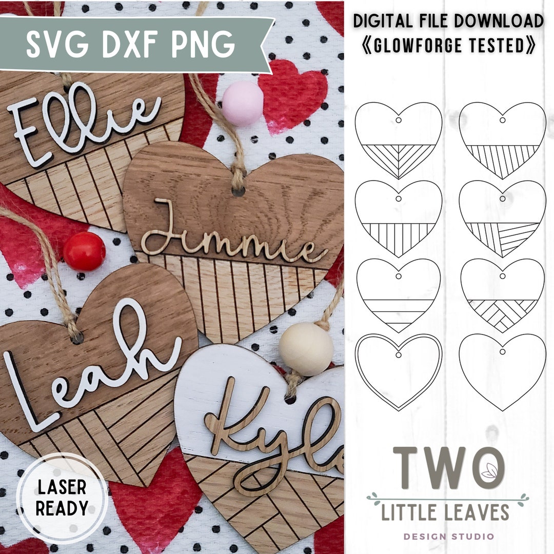 Heart Shiplap Tag SVG Valentine SVG Name Tags SVG - Etsy