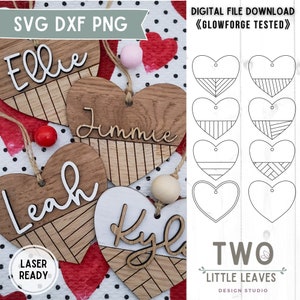 Heart Shiplap Tag SVG| Valentine SVG| Name Tags SVG| Ornaments| Tags| Personalized gifts| Glowforge files| Laser cut file