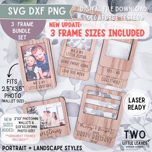 Marco de fotos SVG/ Marco tamaño billetera/ Marco magnético svg/ Regalo de foto/ Marco personalizado/ Glowforge SVG