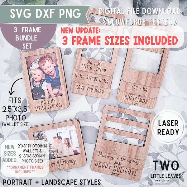 Photo Frame SVG| Wallet size frame| Magnet Frame svg| Photo gift| Personalized Frame| Glowforge SVG