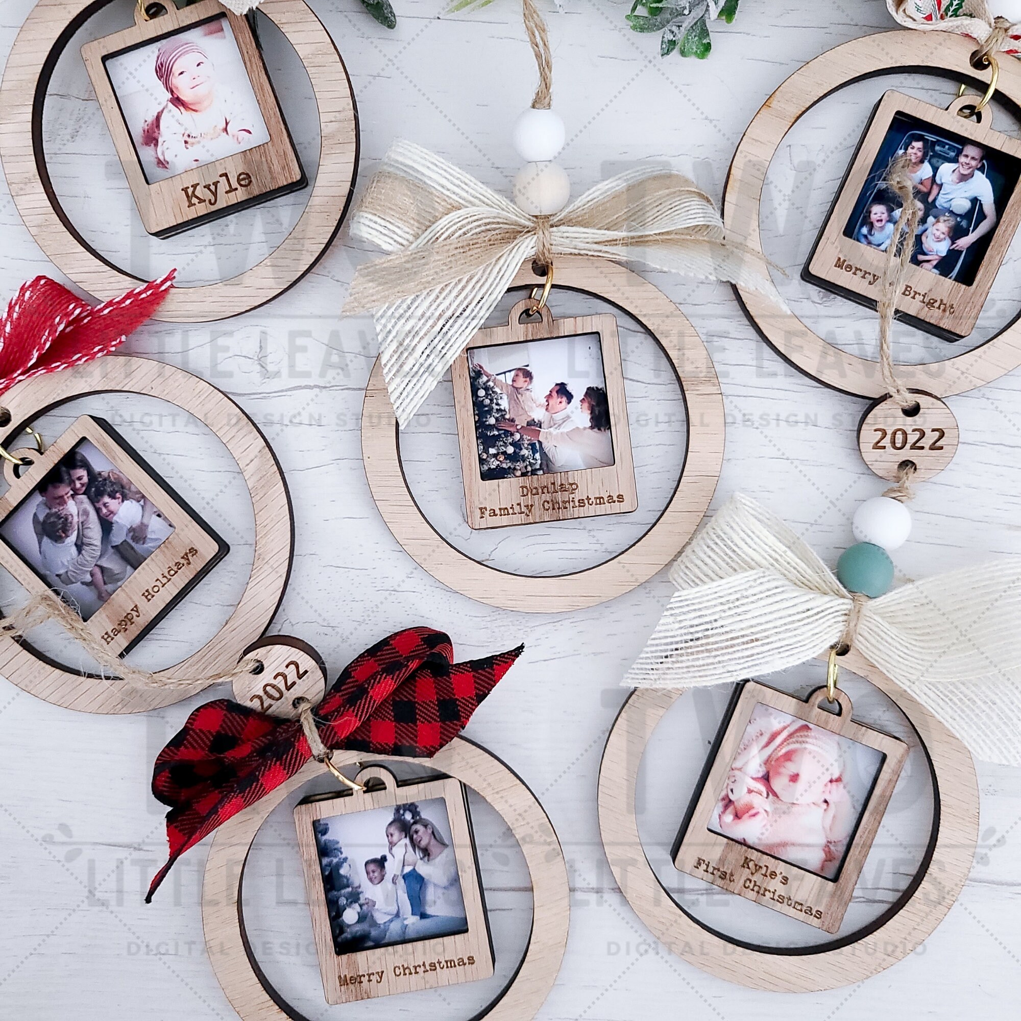Hanging Photo Ornament SVG Photo Frame Ornament - Etsy