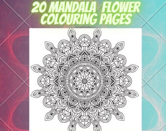 Printable 20 Mandala Floral Coloring Pages