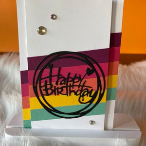 Colorful handmade birthday greeting card