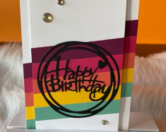 Colorful birthday handmade greeting card