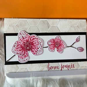 Carte de voeux fait main Branche d’orchidées