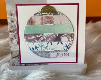 Carte de vœux fait main Boule de Noël