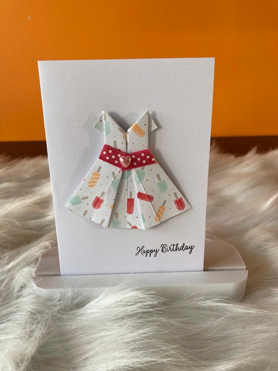 Handmade Greeting Card Origami Dress - Etsy
