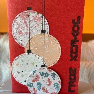 Carte de vœux fait main Boule de noël