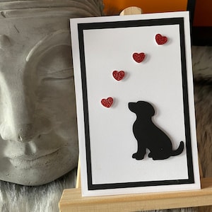 Carte de vœux fait main Amour de chien