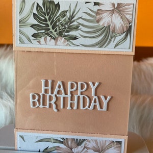 Carte de vœux fait main anniversaire fenêtrée
