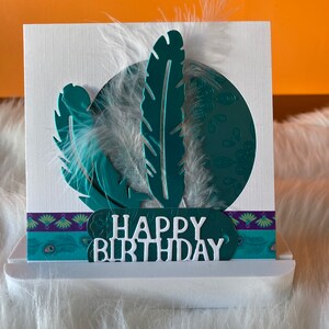Handmade fluffy birthday greeting card